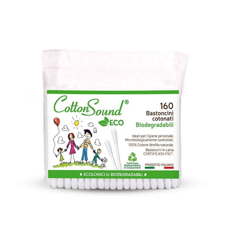 Bastoncini Cotonati Biodegradabili In Cotone e Carta Con Confezione in Biopolimero