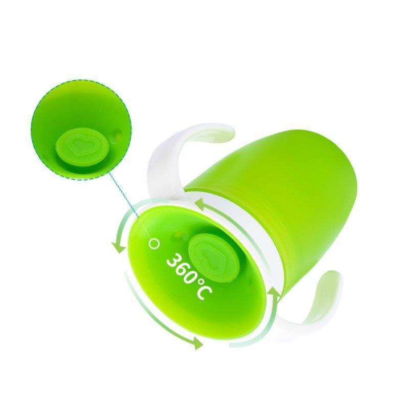Bicchiere Baby Graduato Con Doppia Impugnatura verde