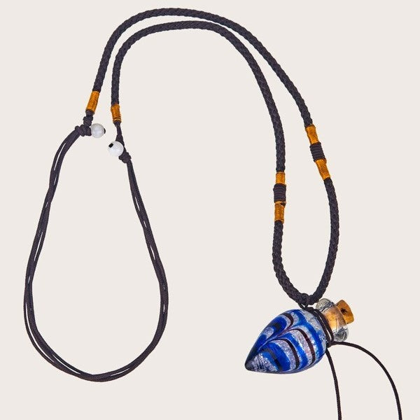 Collana Aromaterapia Con Bottiglietta In Vetro Colorato