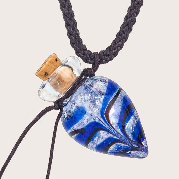 Collana Aromaterapia Con Bottiglietta In Vetro Colorato