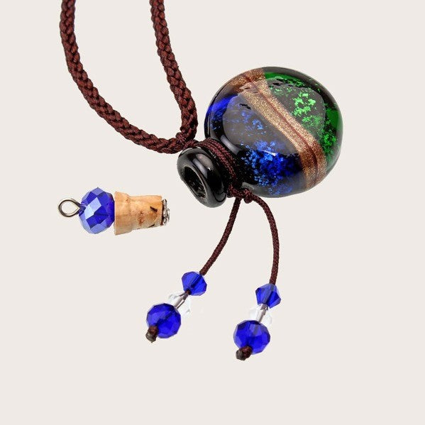 Collana Aromaterapia Con Bottiglietta In Vetro Colorato