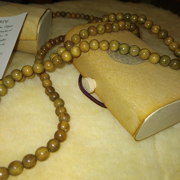 Collana Bracciale Mala In Legno Naturale Di Sandalo Verde