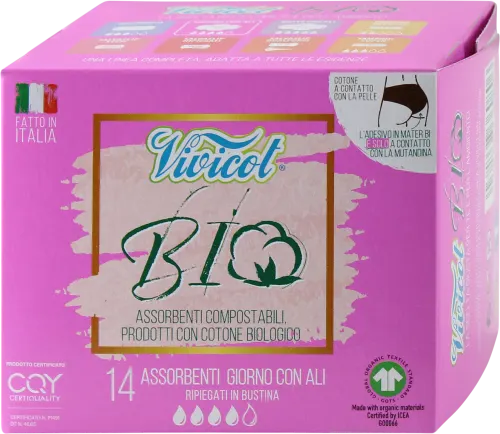 Assorbenti Ali Giorno in Cotone Bio Compostabili