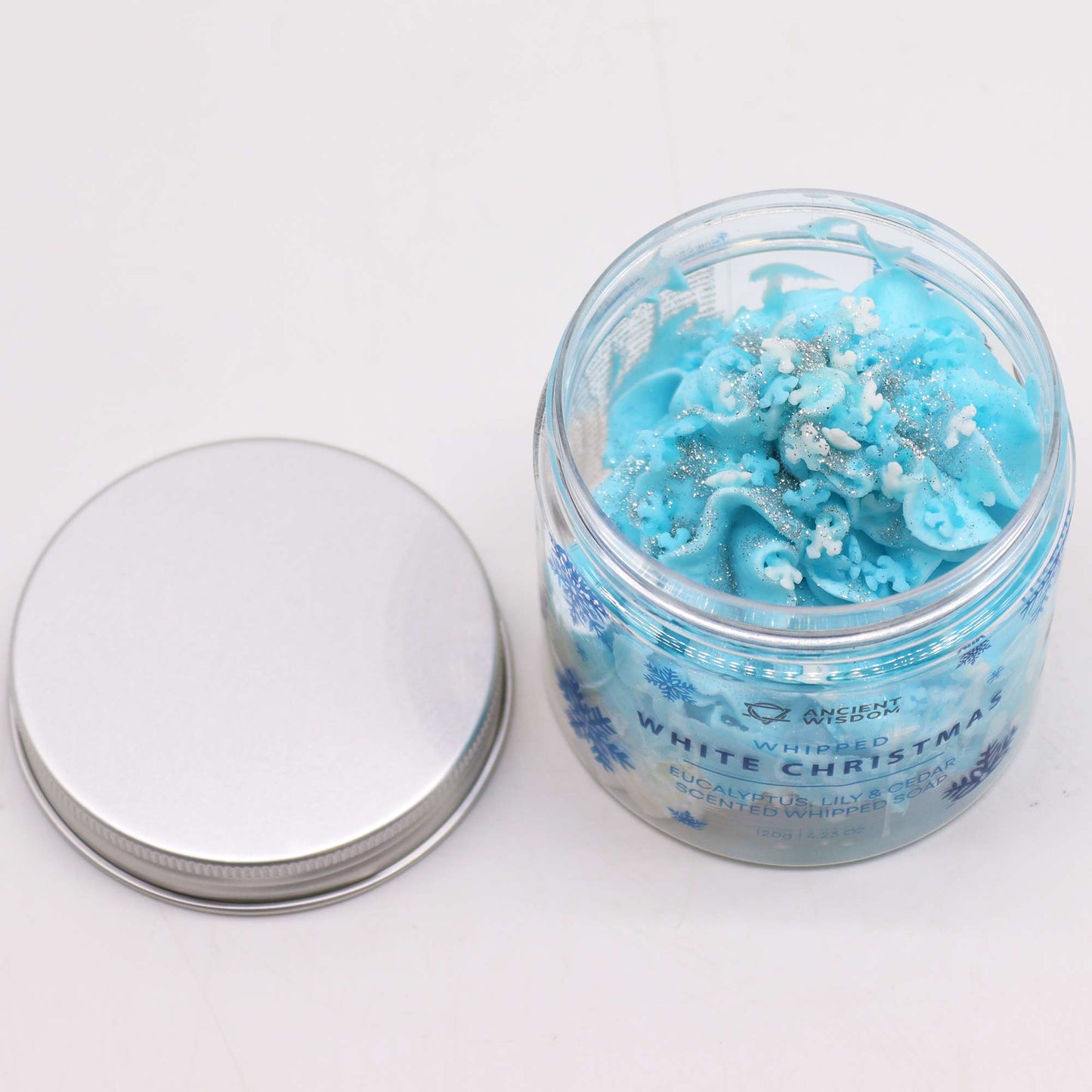 Whipped Cream Soap - Bianco Natale 120g Scopri il magico spirito delle festività con il nostro Whipped Cream Soap Bianco Natale 120