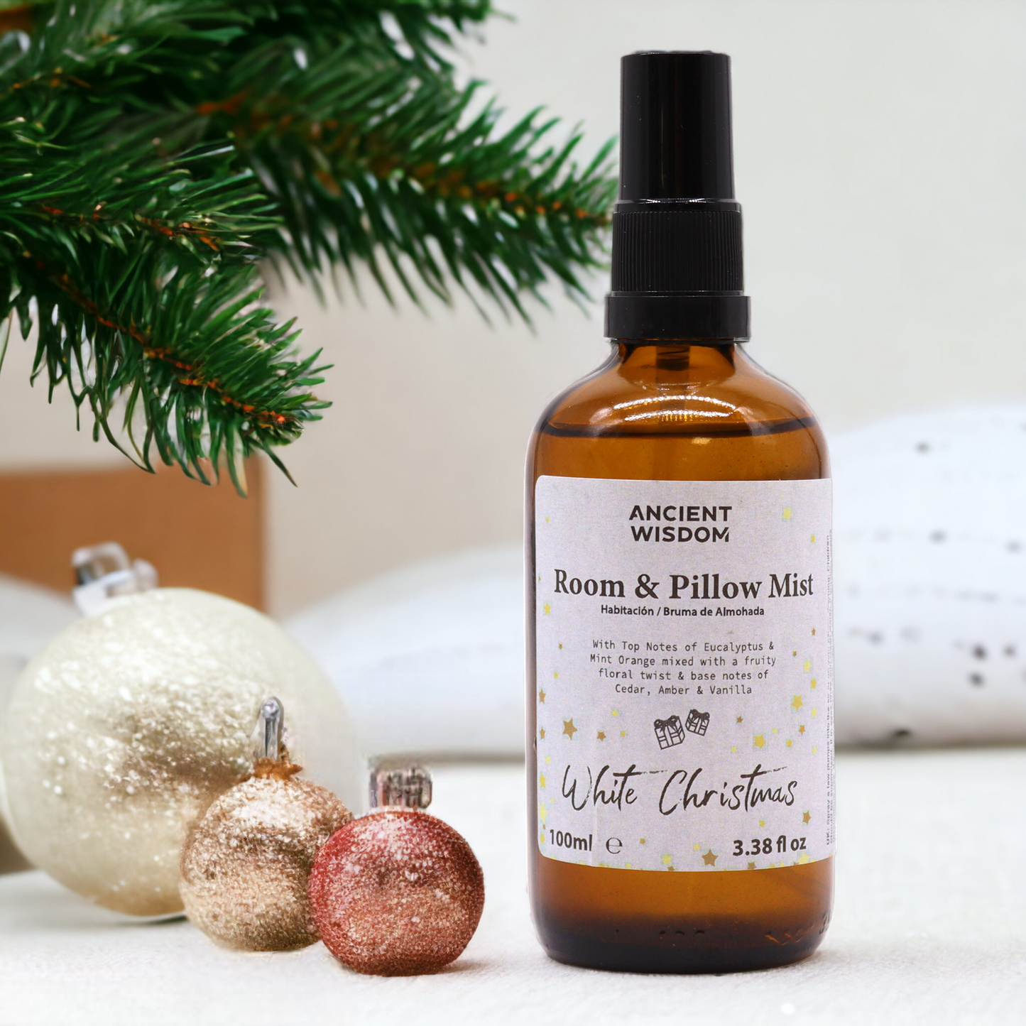 Spray per Cuscini e Ambienti - Bianco Natale 100ml- Serate invernali-mattinata festiva