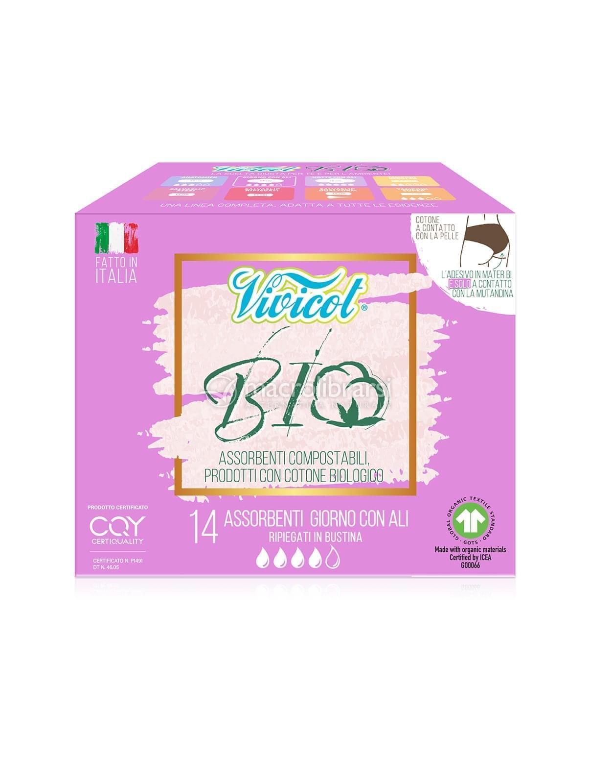 Assorbenti Ali Giorno in Cotone Bio Compostabili