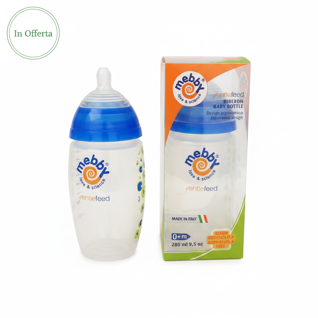 Biberon Mebby Gentlefeed blu 280ml - In Offerta