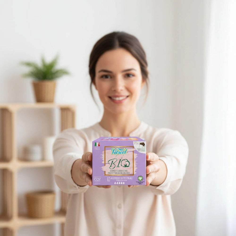 Assorbenti Ali Notte,giorno,salvaslip e tamponi interni in Cotone Bio Compostabili