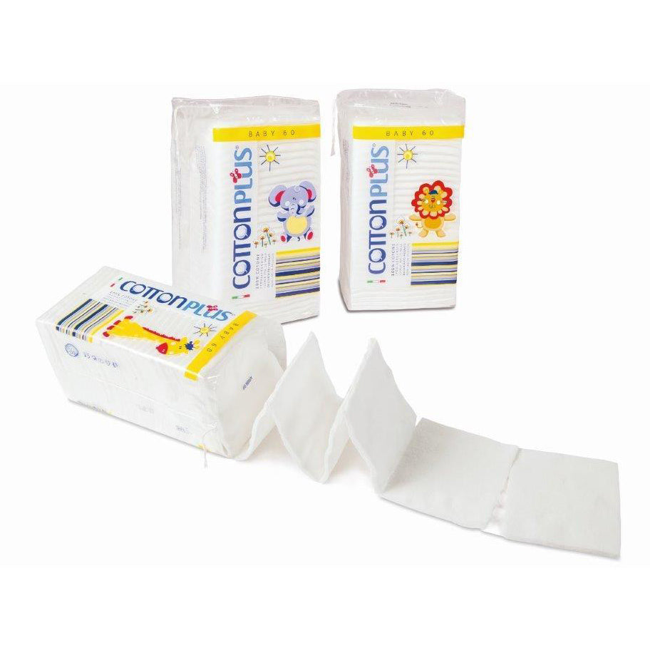 Quadrotti Baby 100% puro Cotone Pretagliati morbidissimi, Naturali Compostabili