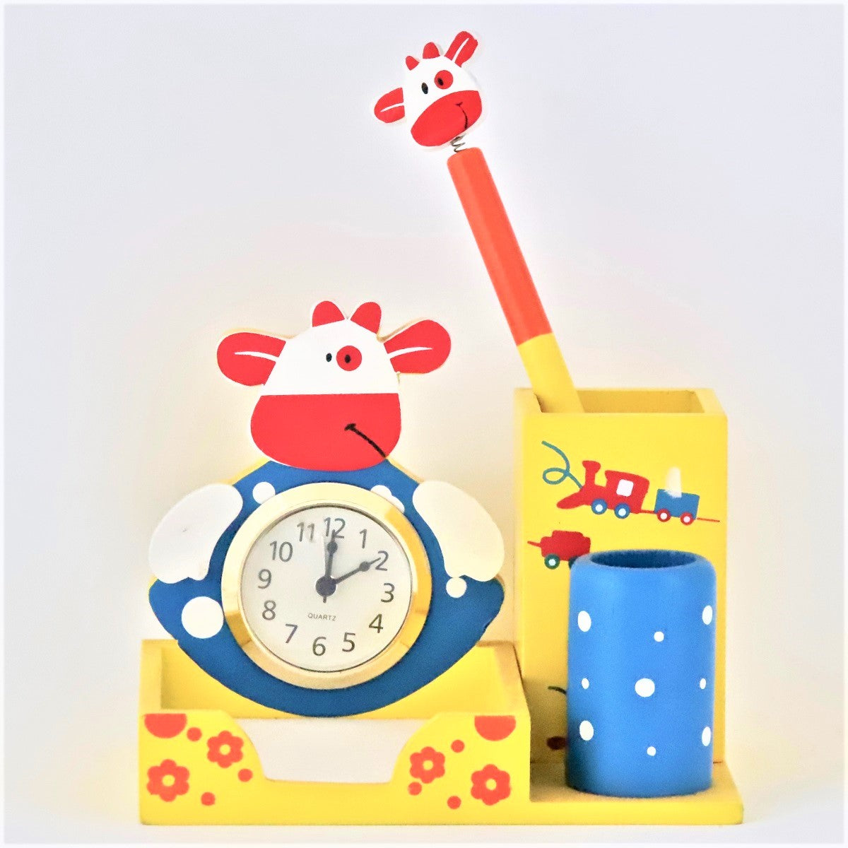 Gioco in Legno Naturale Ecosostenibile Orologio Portapenne