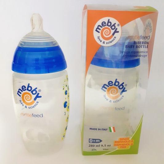 Biberon Ergonomico Mebby arancio o blu mis 160m 280ml