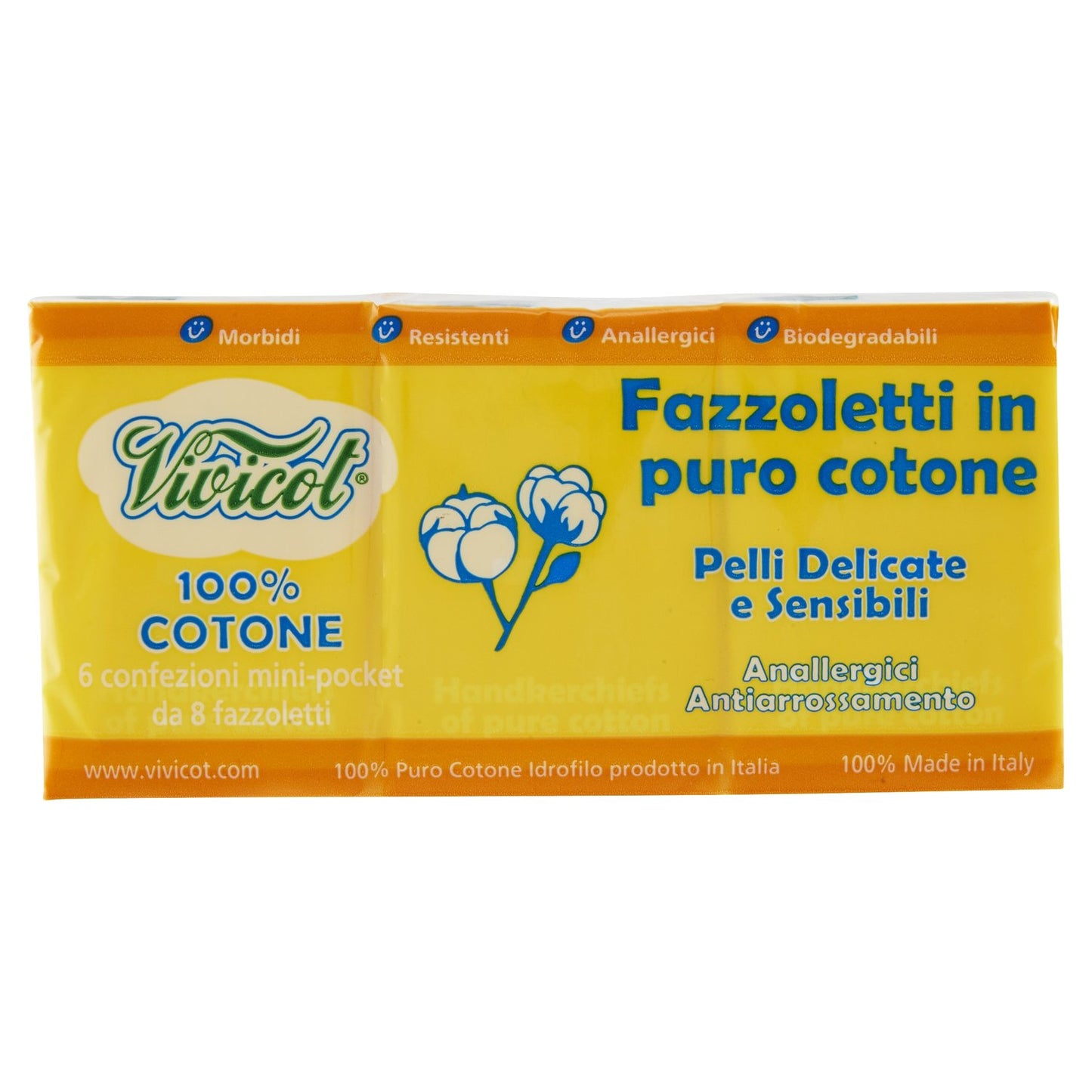 Fazzoletti in Puro Cotone Morbidissimi Biodegradabili
