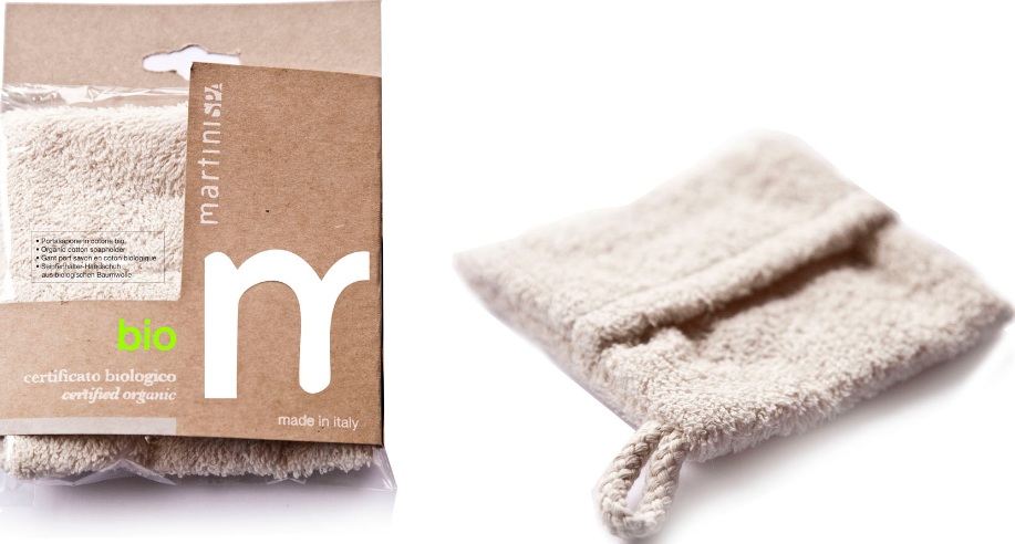 Guanto Porta Sapone In Cotone Bio Naturale