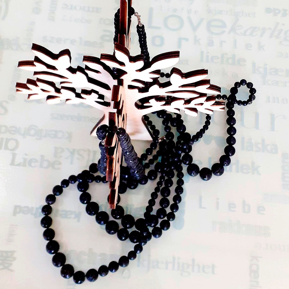 Collana In Pietra Lavica Naturale