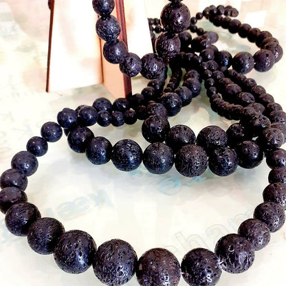 Collana In Pietra Lavica Naturale